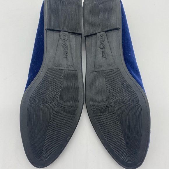 Sunset Blue Crushed Velvet Flats - Picture 10 of 10